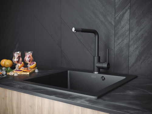 Смеситель для кухни Paulmark HONNER Ho212018-401TB на раковину антрацит - фото 2